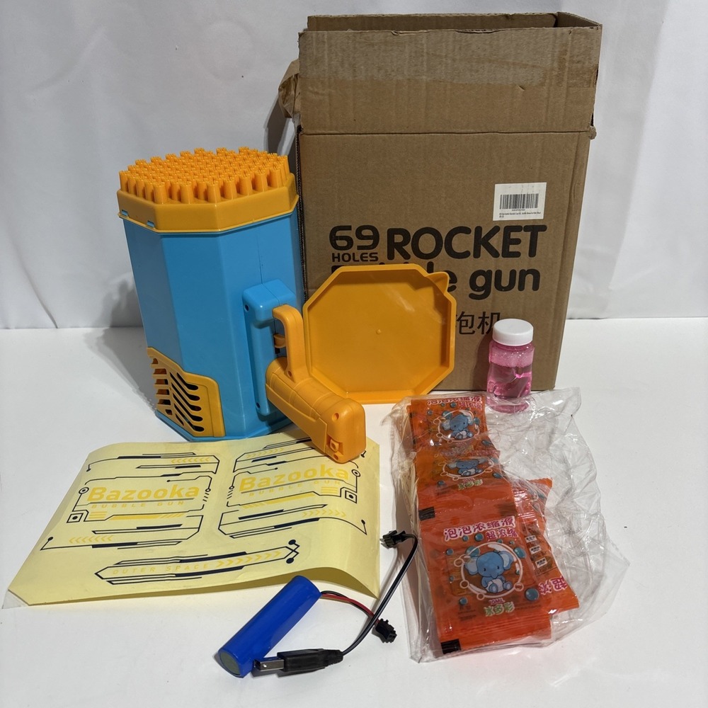 69 Hole Bazooka Bubble‎ Gun Rocket Launcher Bubble Machine Kid Toys USB New